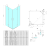 Rysunek techniczny - TRINITY CHROME kabina prysznicowa 1200x1100mm, wejście z rogu, szkło matowe