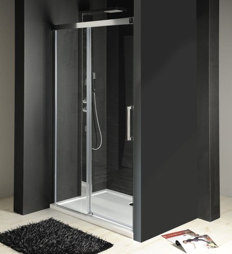 FONDURA drzwi prysznicowe przesuwne 1100mm, szkło czyste
