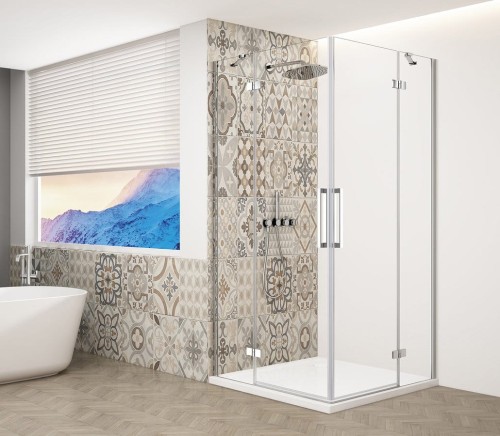 TRINITY CHROME kabina prysznicowa 1000x900mm, wejście z rogu, szkło czyste