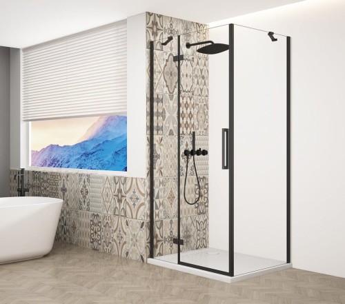 TRINITY BLACK kabina prysznicowa 1100x1000mm, szkło czyste, lewe