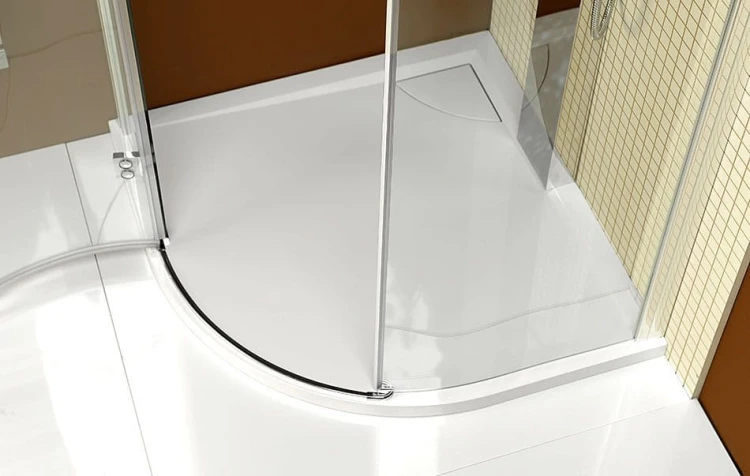 LUSSA brodzik kompozytowy z pokrywą syfonu, półokrągły 90x90cm, R550, biała #3