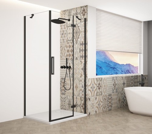 TRINITY BLACK kabina prysznicowa 1000x1200mm, szkło czyste, prawe