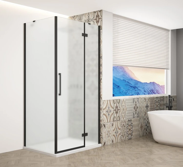 TRINITY BLACK kabina prysznicowa 1100x800mm, szkło matowe, prawe