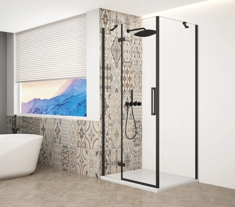 TRINITY BLACK kabina prysznicowa 1200x900mm, szkło czyste, lewe