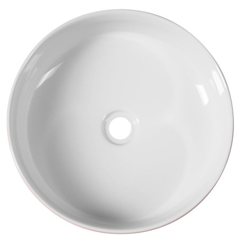 ARDEA ceramiczna umywalka nablatowa, średnica 41cm, biały/różowa #2