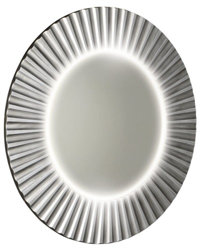 PRIDE STRIP okrągłe lustro z oświetleniem LED w ramie średnica 75cm, srebro
