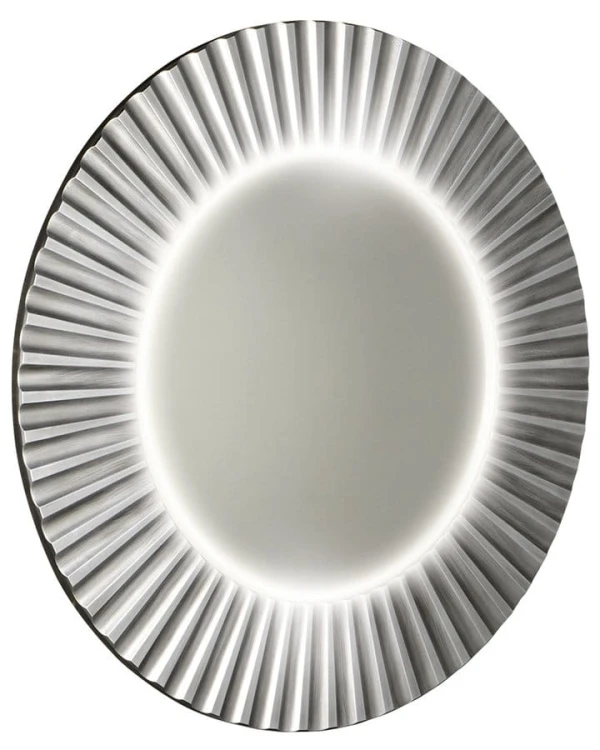 PRIDE STRIP okrągłe lustro z oświetleniem LED w ramie średnica 75cm, srebro