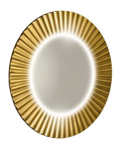 PRIDE STRIP okrągłe lustro z oświetleniem LED w ramie średnica 75cm, złoto