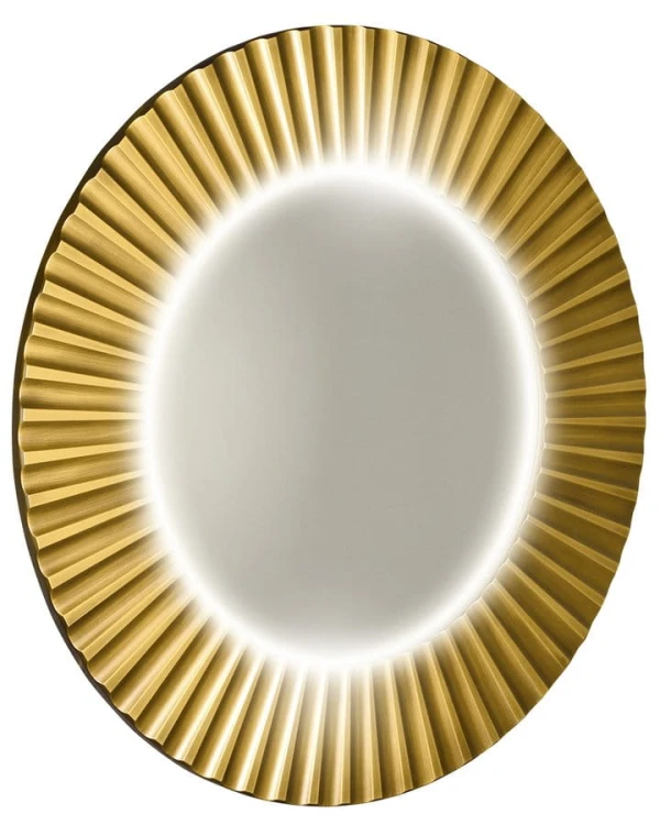 PRIDE STRIP okrągłe lustro z oświetleniem LED w ramie średnica 90cm, złoto