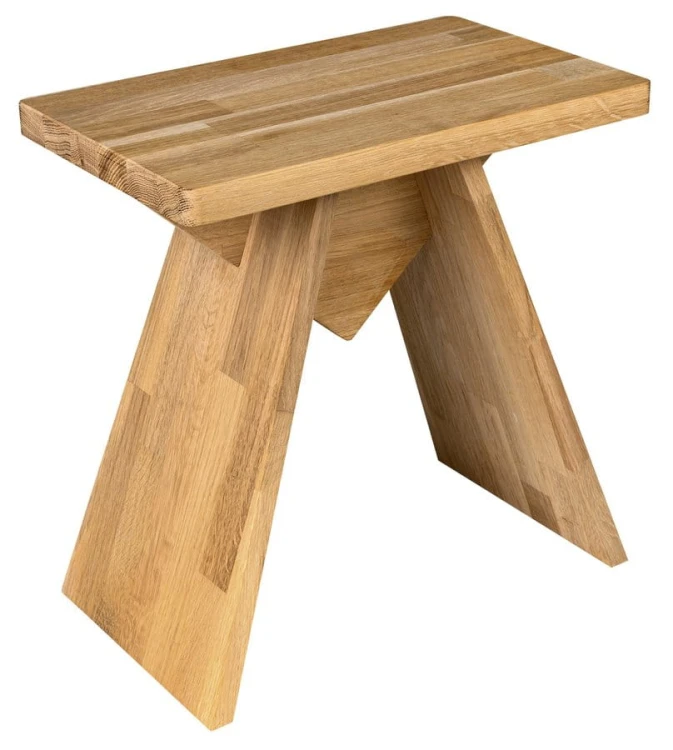 ASTYLE taboret 40x41x25cm, lite drewno dąb naturalny