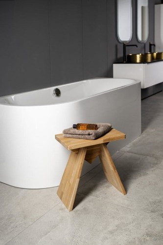 ASTYLE taboret 40x41x25cm, lite drewno dąb naturalny #2
