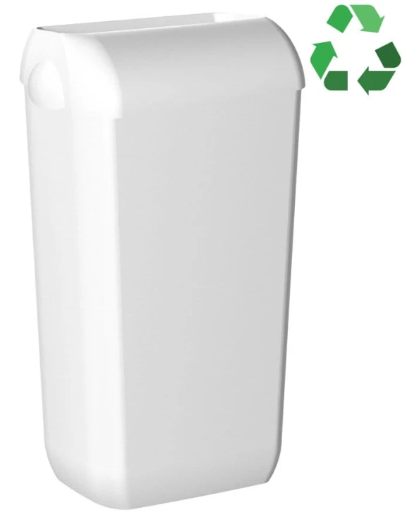 ECOLORED ścienny kosz na śmieci z pokrywą, 23l, ABS, Soft Touch, biały