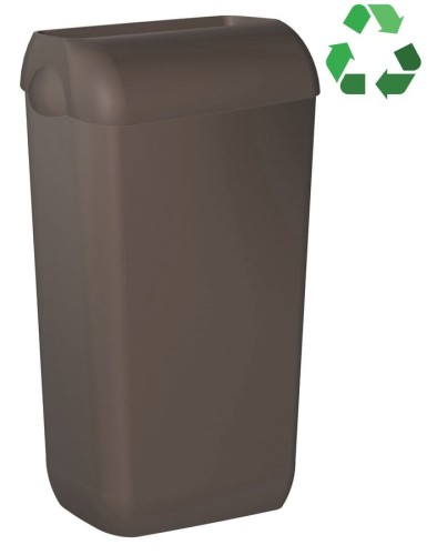 ECOLORED ścienny kosz na śmieci z pokrywą 23l, ABS, Soft Touch, brązowy