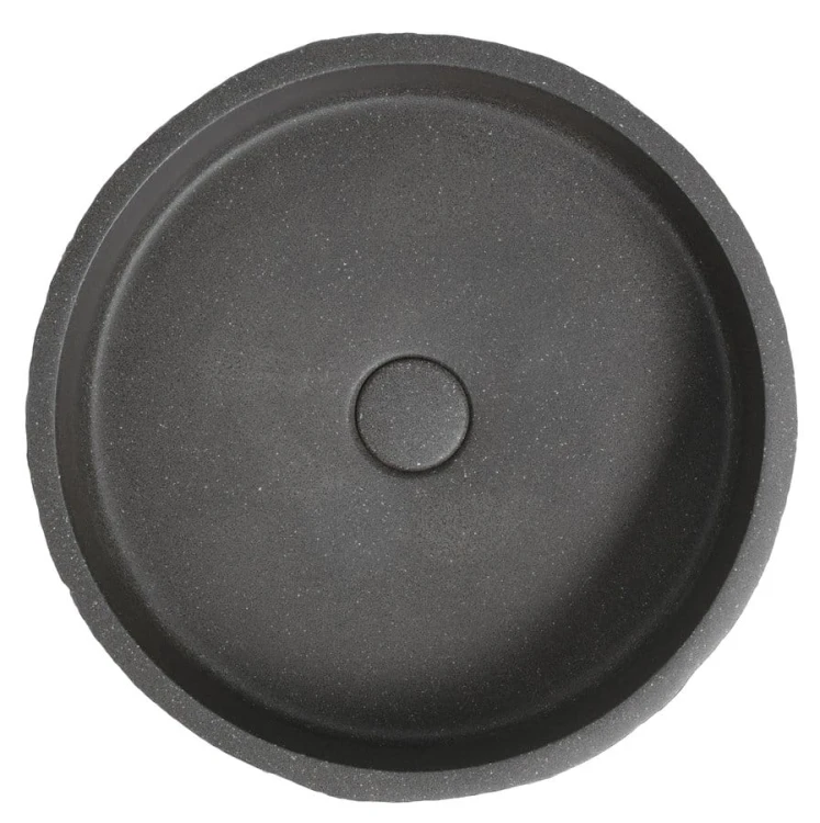ISPIR betonowa umywalka z odpływem, 40cm, czarny granit #3