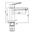 Rysunek techniczny - FLERY bateria umywalkowa, chrom