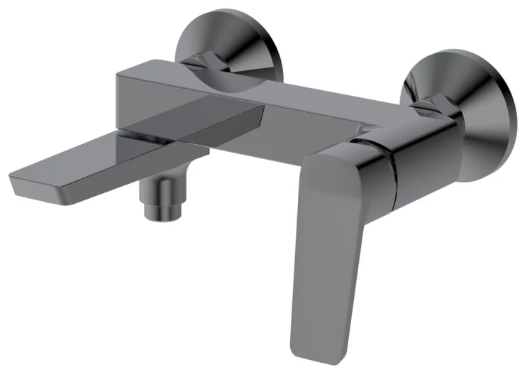 FLERY bateria wannowa/prysznicowa ścienna z obrotową wylewką, gun metal