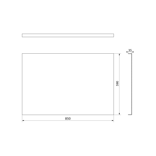 Rysunek techniczny - PLAIN obudowa boczna, 85x59cm