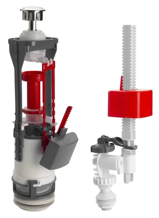Mechanizm spłukujący z DUAL przyciskiem, napełnianie od dołu 1/2", chrom