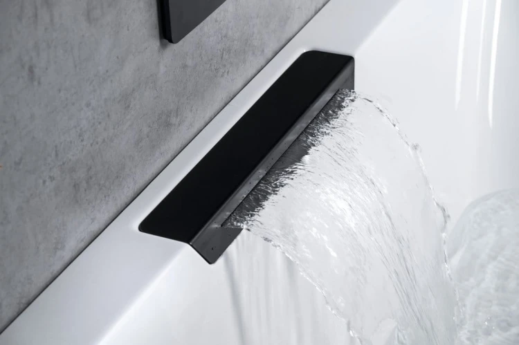 CASCATA wanna z hydromasażem, 185x85x45cm, kaskada czarna, Active Hydro-Air, chrom #5