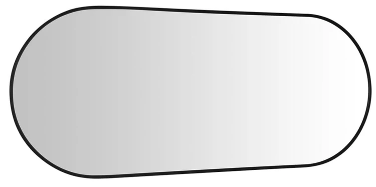 AROWANA lustro owalne w ramie 120x50cm, czarny mat