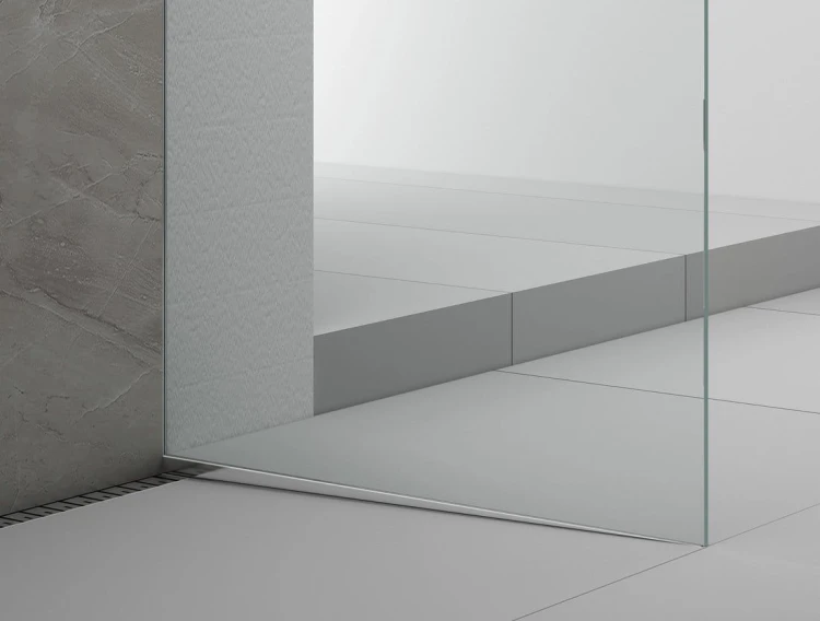 ARCHITEX zestaw do mocowania szkła podłoga-ściana-sufit z listwą spadkową, 1615x2600mm, prawy, polerowany aluminium #2