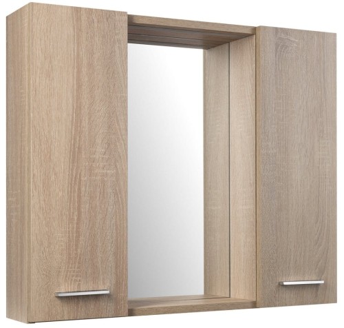 ZOJA/KERAMIA FRESH STRIP szafka z lustrem i oświetleniem LED, 70x60x14cm, dąb platin