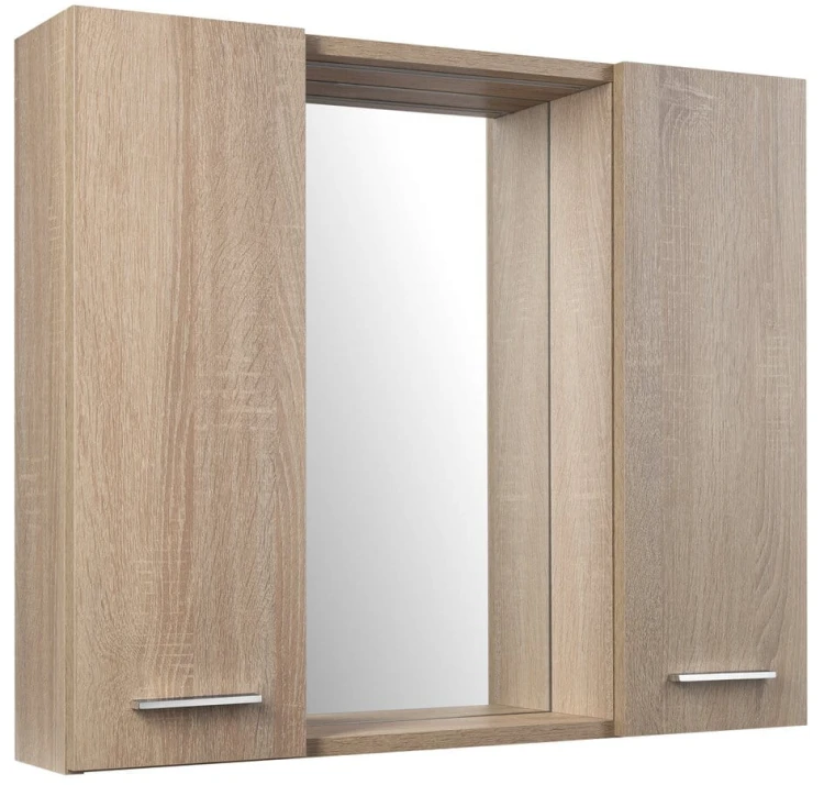 ZOJA/KERAMIA FRESH STRIP szafka z lustrem i oświetleniem LED, 70x60x14cm, dąb platin
