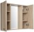 ZOJA/KERAMIA FRESH STRIP szafka z lustrem i oświetleniem LED, 70x60x14cm, dąb platin #3