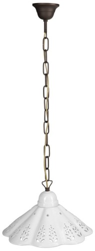 LAMPEDUSA lampa wisząca E27, 60W, 230V, IP21, klosz ceramiczny 30cm, mosiężny łańcuch