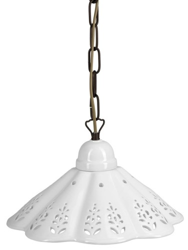 LAMPEDUSA lampa wisząca E27, 60W, 230V, IP21, klosz ceramiczny 30cm, mosiężny łańcuch #2