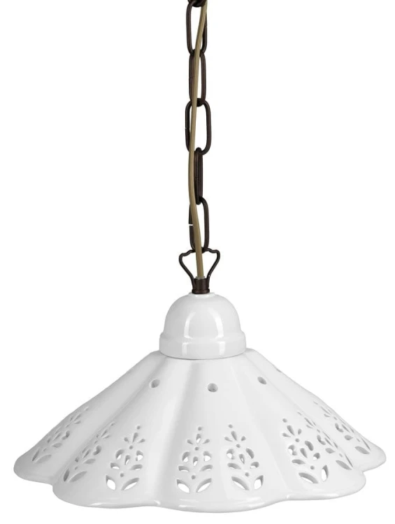 LAMPEDUSA lampa wisząca E27, 60W, 230V, IP21, klosz ceramiczny 30cm, mosiężny łańcuch #2
