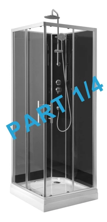GRANVIK boks prysznicowy 800x800x2180mm element 1/4 brodzik prysznicowy, biały
