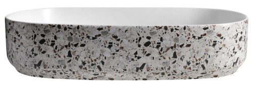 INFINITY OVAL umywalka ceramiczna nablatowa, 55x36cm, terrazzo #2