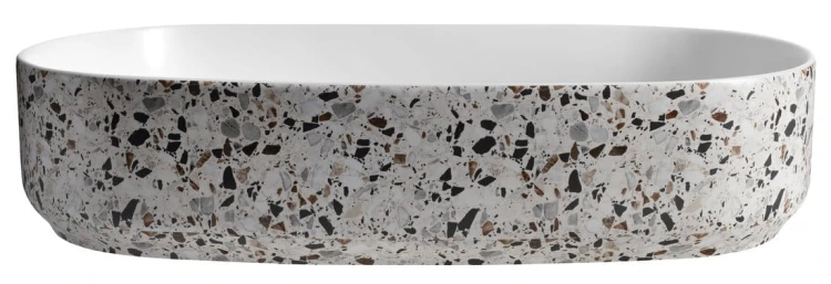INFINITY OVAL umywalka ceramiczna nablatowa, 55x36cm, terrazzo #2