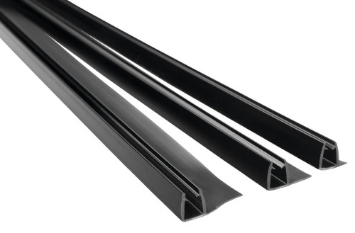 EASY BLACK zestaw uszczelek pionowych do szkła 6/6/6mm, 2000mm