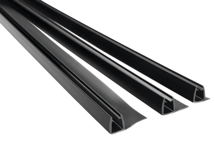 EASY BLACK zestaw uszczelek pionowych do szkła 6/6/6mm, 2000mm