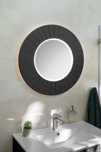 LUMIRO STRIP okrągłe lustro z oświetleniem LED w ramie średnica 75cm, carina #2