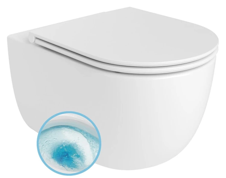 GLANZ WC misa wisząca, Vortex Rimless, 36x54cm, biały