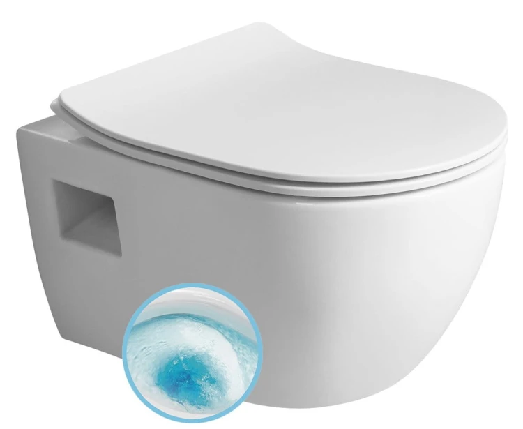 LUNA WC wiszące, Vortex Rimless, 35,5x49cm, biały