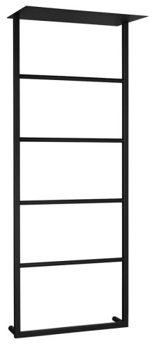 SKA ścienny wieszak na ręczniki z półką 454x1184x252mm, czarny mat
