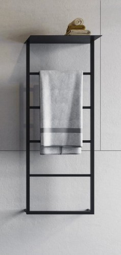 SKA ścienny wieszak na ręczniki z półką 454x1184x252mm, czarny mat #2