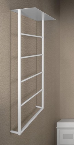 SKA ścienny wieszak na ręczniki z półką 454x1184x252mm, biały mat #2