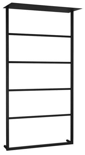SKA ścienny wieszak na ręczniki z półką 604x1184x252mm, czarny mat