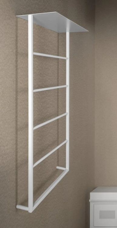 SKA ścienny wieszak na ręczniki z półką 604x1184x252mm, biały mat #2