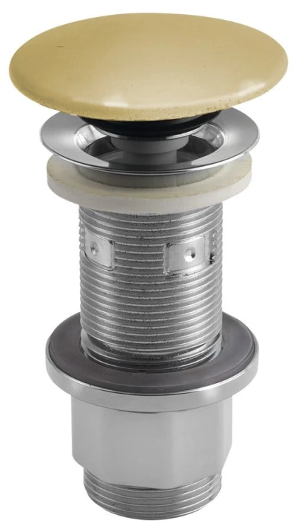 Korek umywalkowy 5/4'', klik-klak, betonowy grzybek, 10-80mm, żółty półpołysk