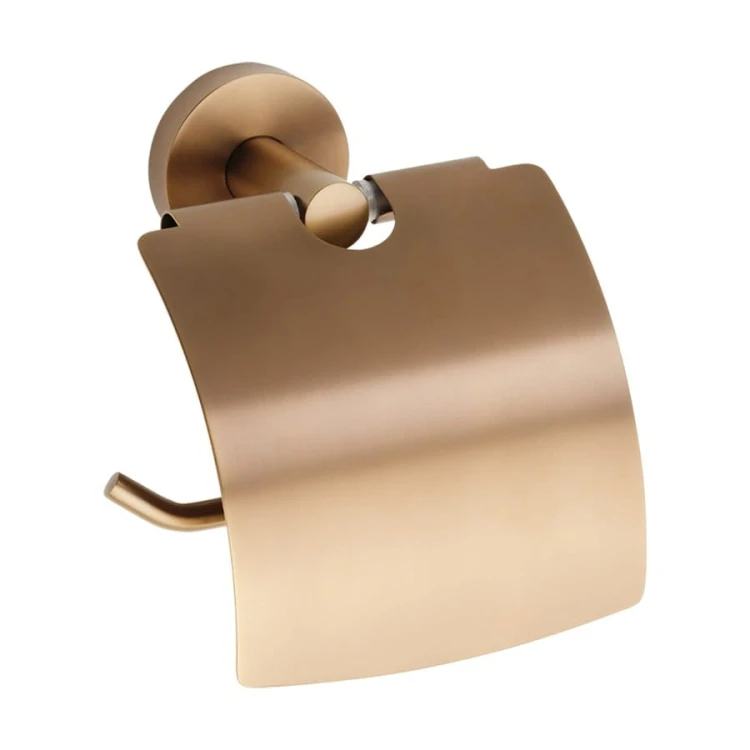 X-ROUND COPPER wieszak na papier toaletowy, z klapką, miedź mat