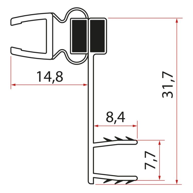 Zestaw uszczelek magnetycznych, 2000mm