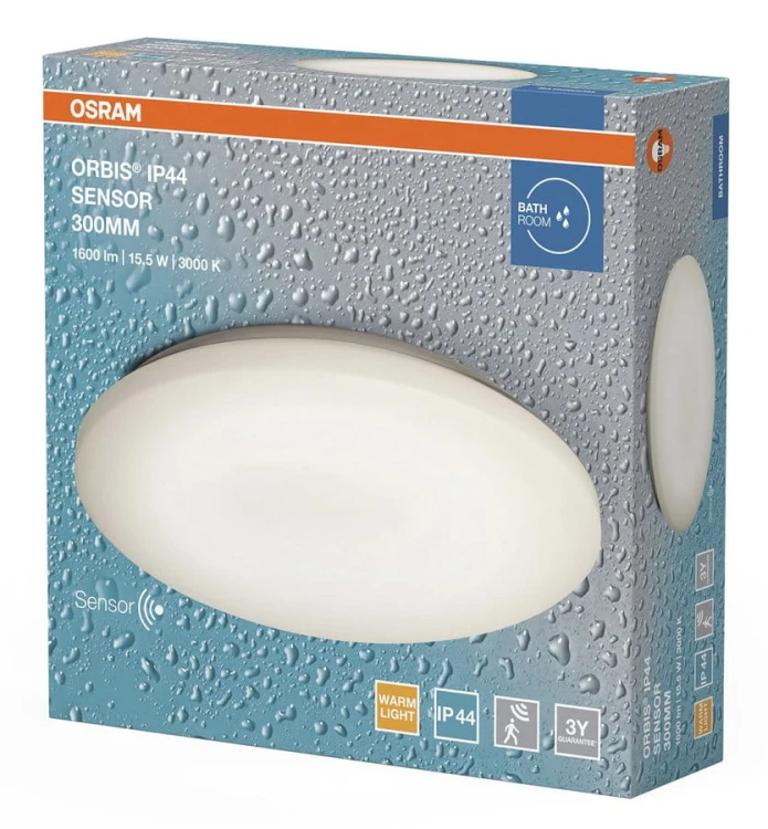 ORBIS lampa sufitowa łazienkowa, średnica 300mm, czujnik bezdotykowy, OSRAM, 1600lm, 15,5W, IP44 #3