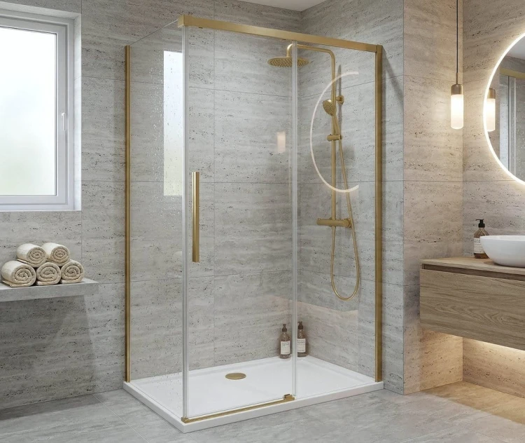 LUXOR GOLD MATT ścianka boczna 1000mm, szkło czyste #2