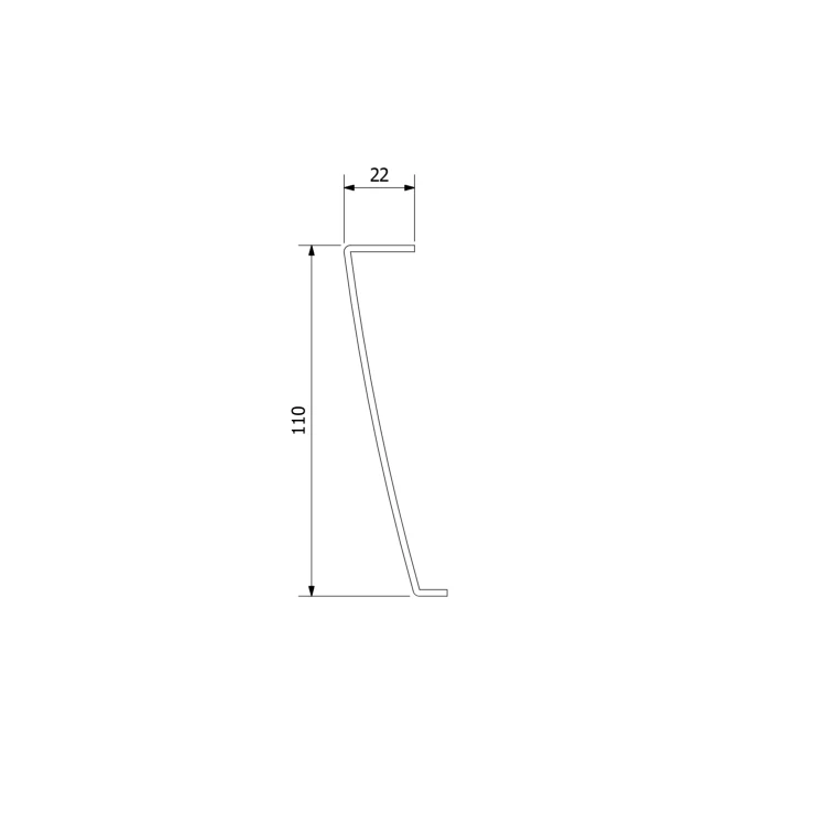 Rysunek techniczny - KARIA 120x80 obudowa narożna, wysokość 11cm, lewa